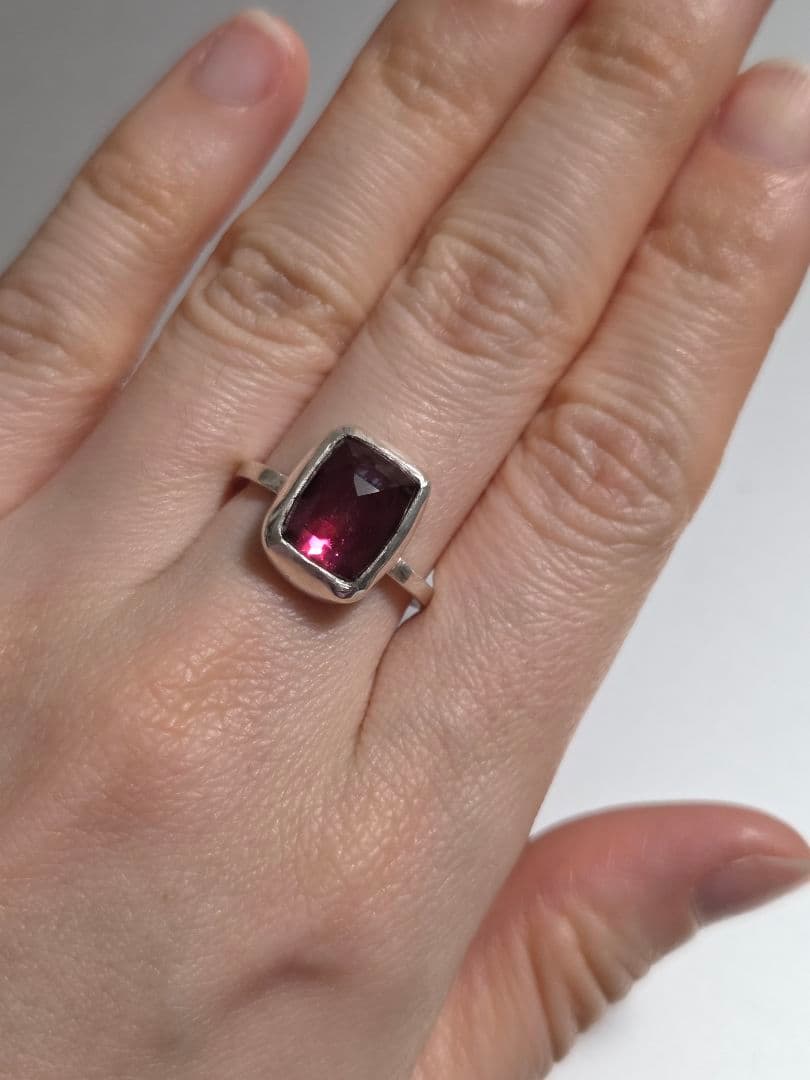ハンドメイド　セレスチャルクォーツ　シルバーリング　12号