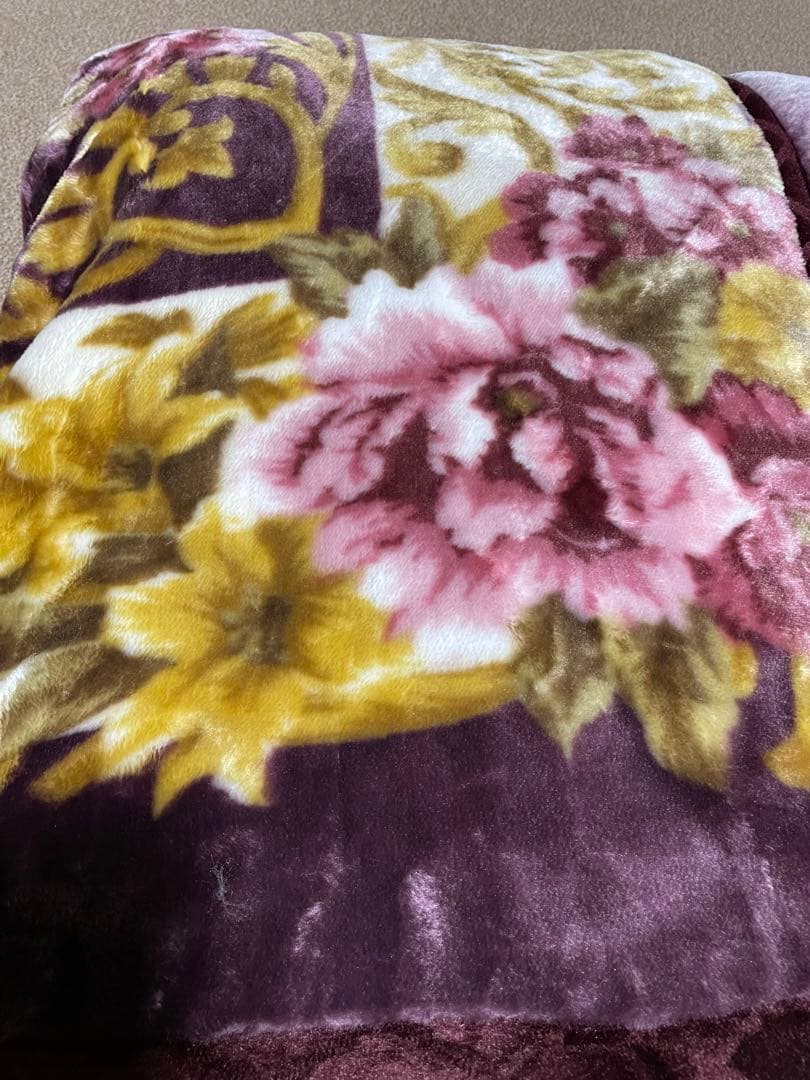 ムートンファータッチ合わせ毛布S ピンク系