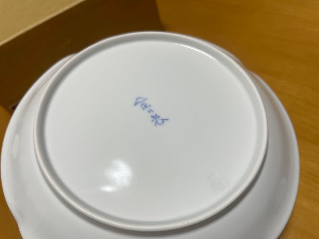 深川製磁 色絵彩磁 胡蝶蘭 四方割6号皿揃 3枚