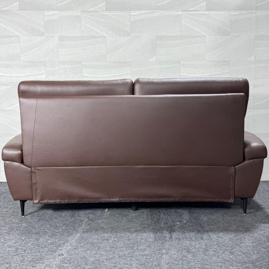 ニトリ ソファ 3人掛け 合皮 ブラウン Nポケット 格安 d5007