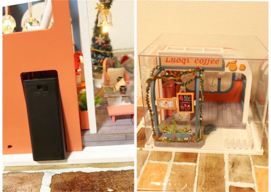 ミニチュア ドールハウス Xmas カフェ