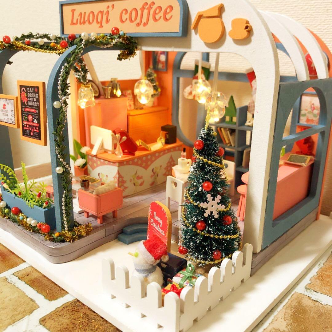 ミニチュア ドールハウス Xmas カフェ