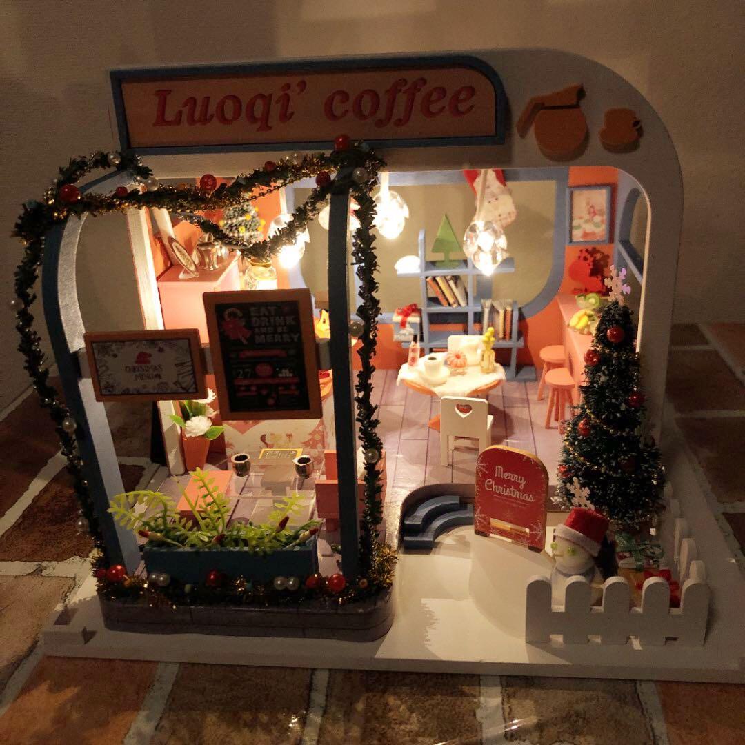 ミニチュア ドールハウス Xmas カフェ