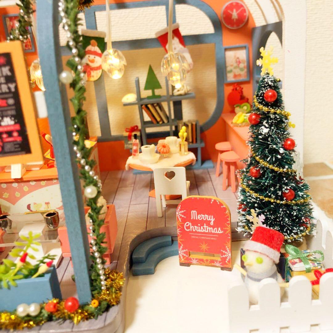 ミニチュア ドールハウス Xmas カフェ