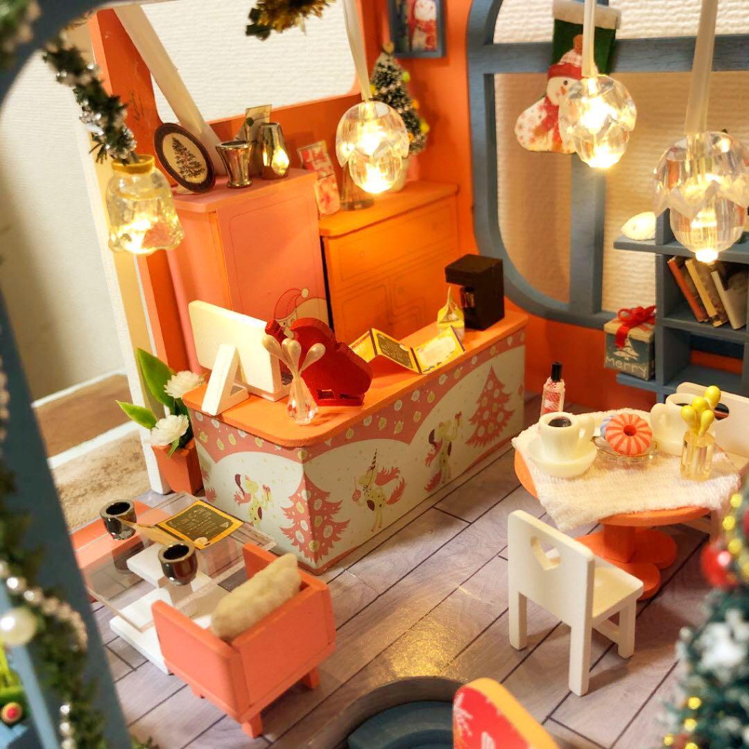 ミニチュア ドールハウス Xmas カフェ