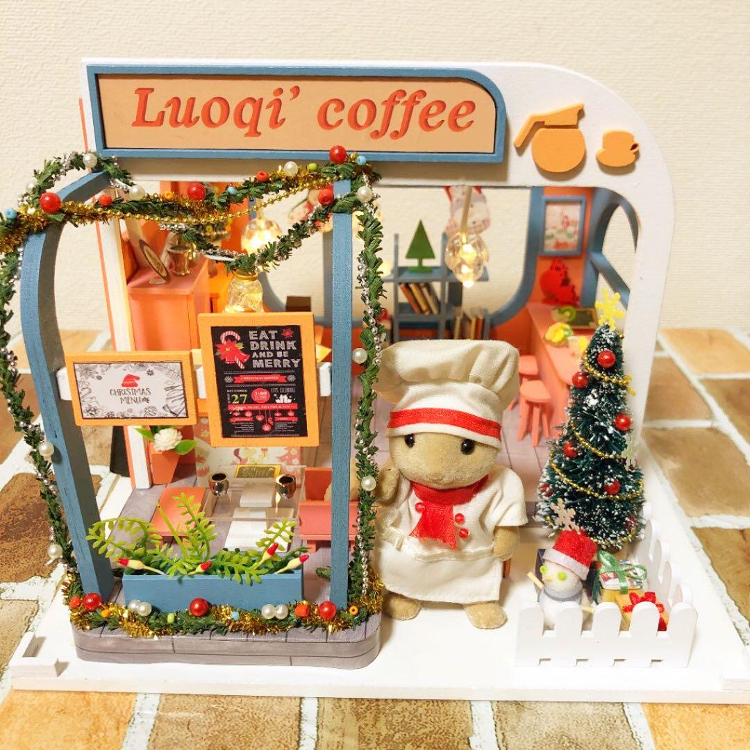 ミニチュア ドールハウス Xmas カフェ