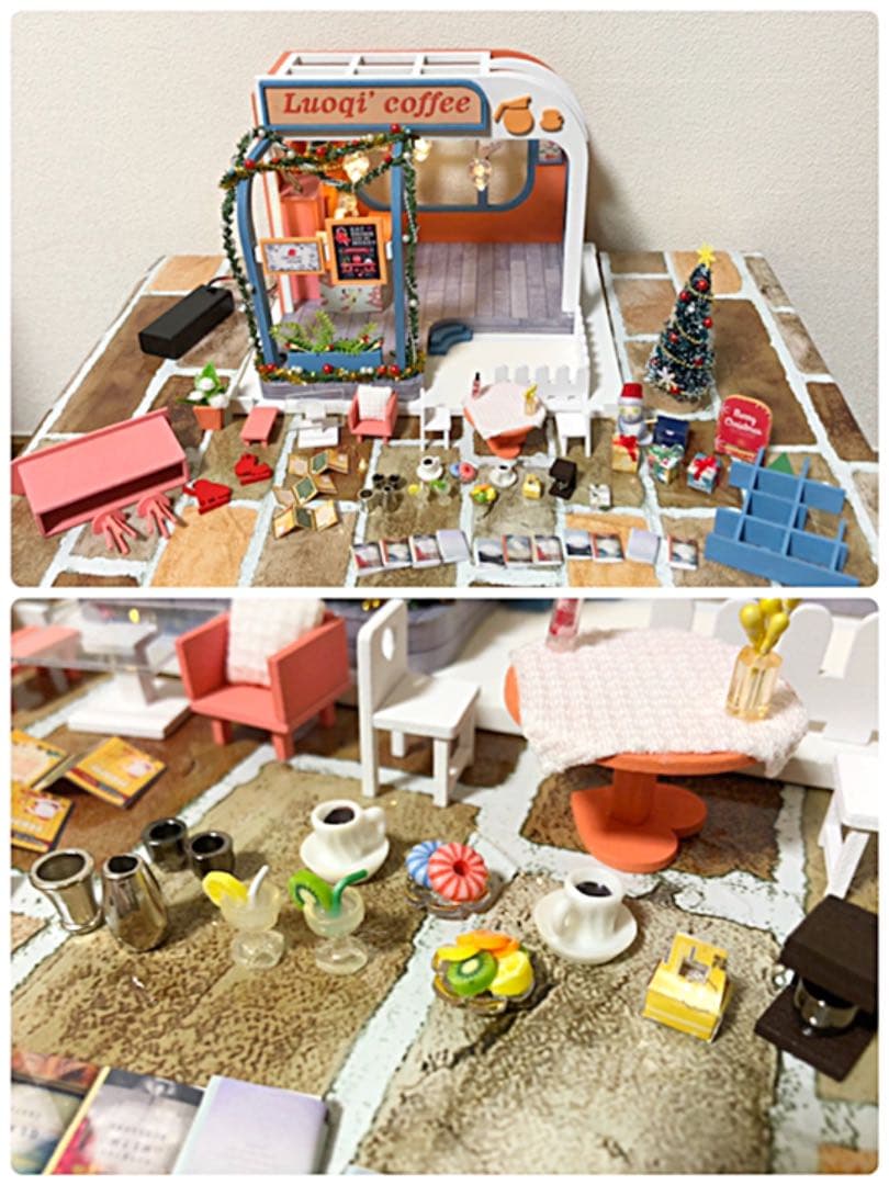 ミニチュア ドールハウス Xmas カフェ