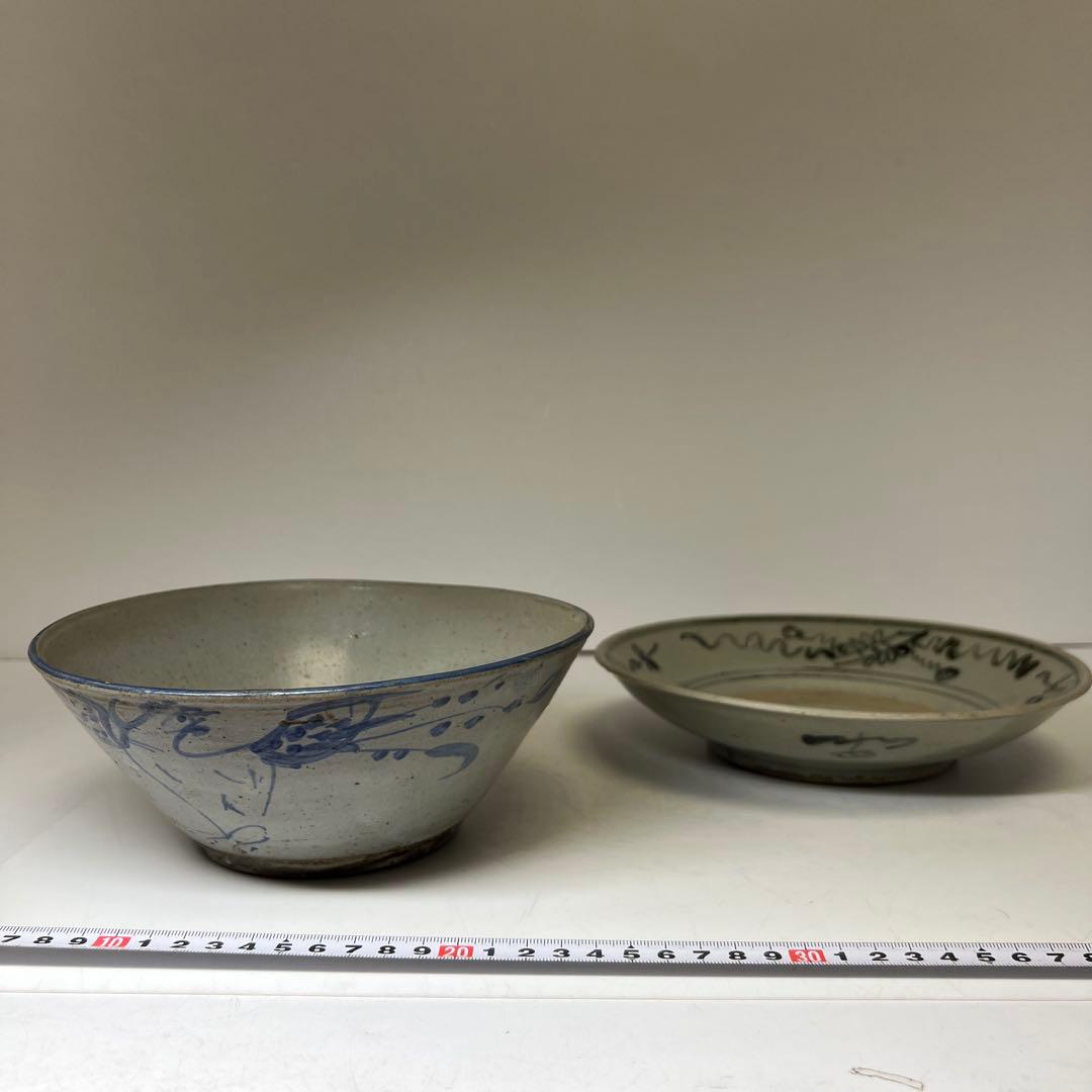 中国清時代 新渡青花鉢 大皿 東キ8-0307① タサオサ