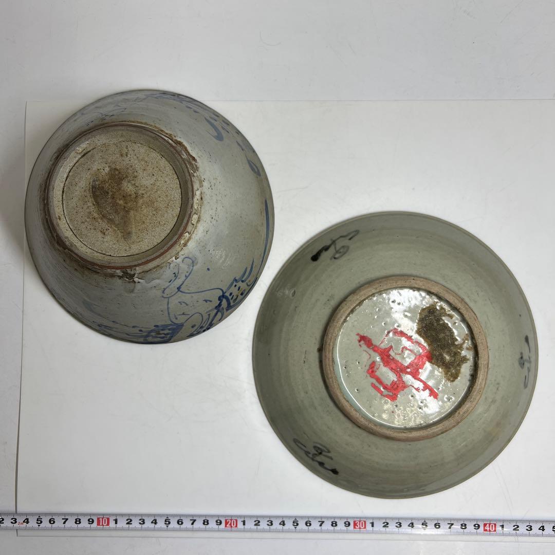 中国清時代 新渡青花鉢 大皿 東キ8-0307① タサオサ