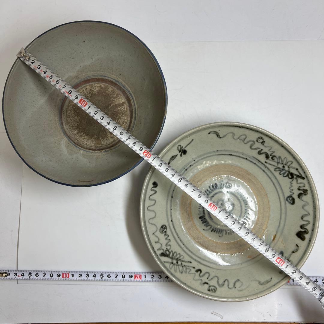 中国清時代 新渡青花鉢 大皿 東キ8-0307① タサオサ