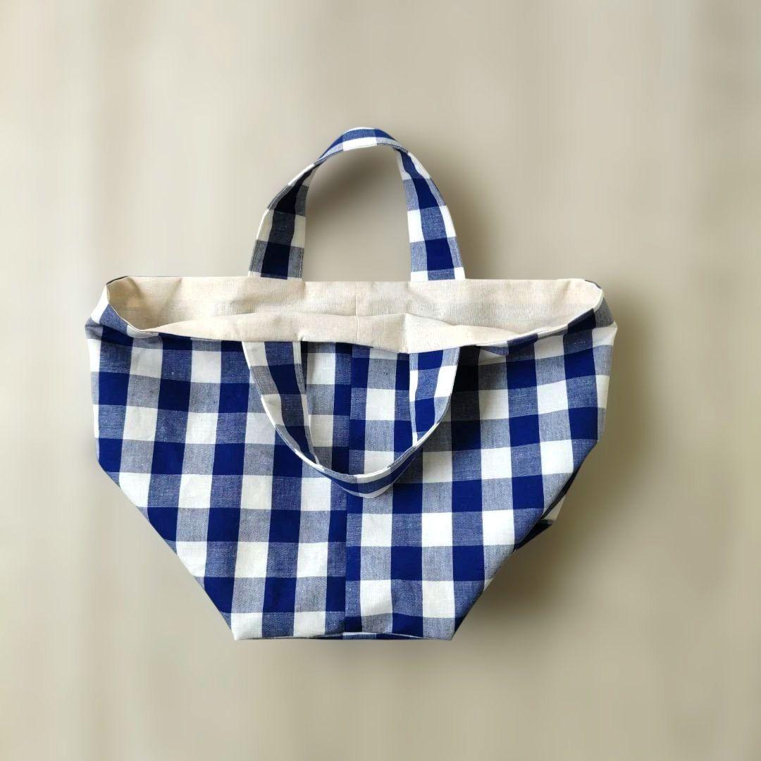 ハンドメイド＊チェック柄のエコバッグ/トートバッグ2点