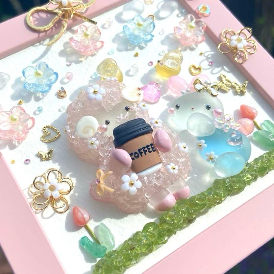 ♡優しいめーちゃんうさぎさんにコーヒーを♡シーグラスアート