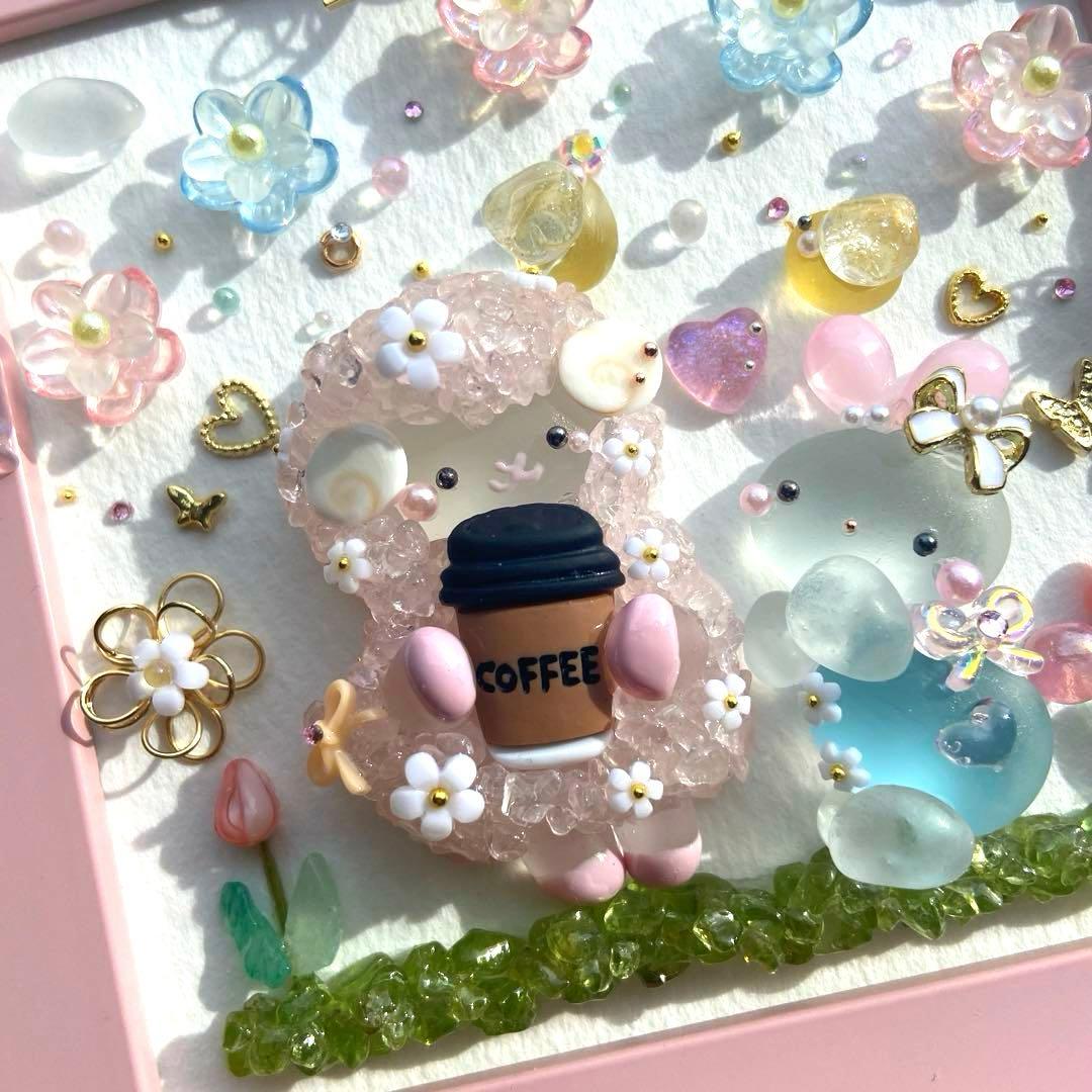 ♡優しいめーちゃんうさぎさんにコーヒーを♡シーグラスアート