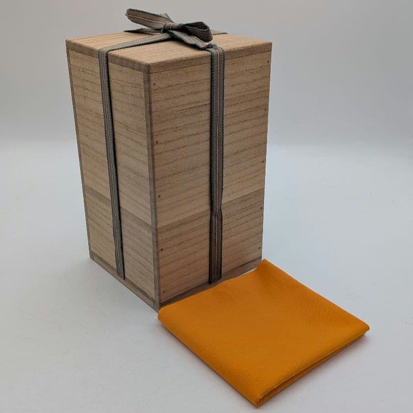 【直しあり】窯元六姓寺見作 江戸中期 古備前耳付花入 金重陶陽識箱 合布 備前焼