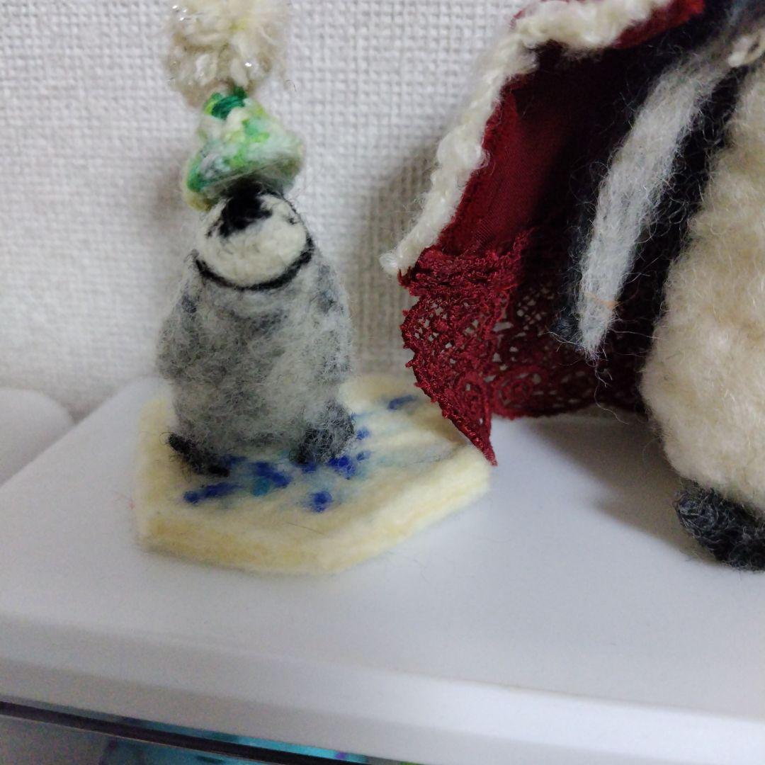 ハンドメイド作家　ペンギン　羊毛フェルト