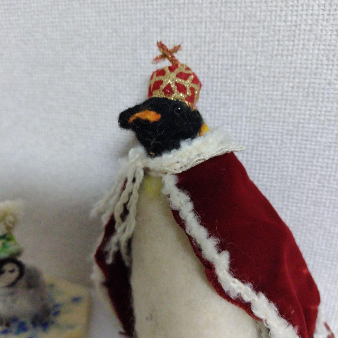 ハンドメイド作家　ペンギン　羊毛フェルト