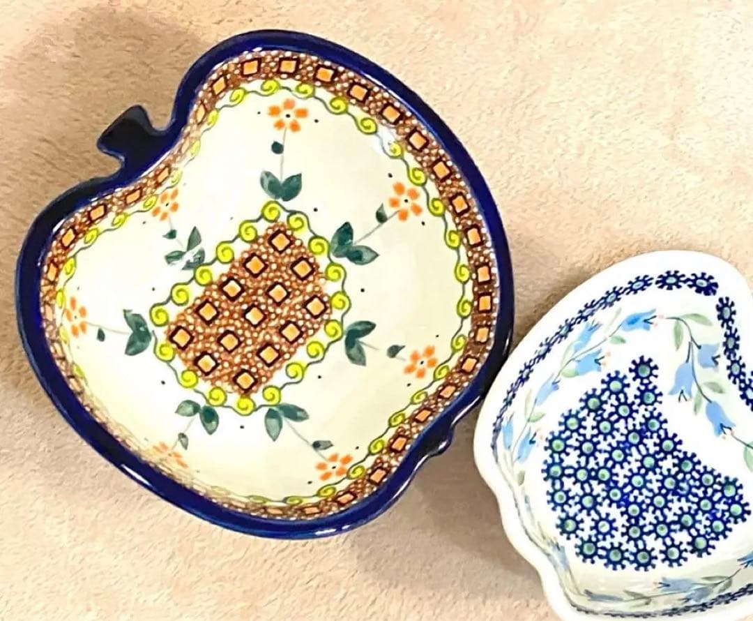 ポーランド食器★ ポーリッシュポタリー★リンゴボウル★プレートセット★ミレナ