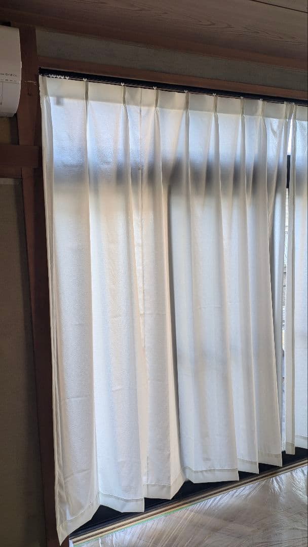 ふわふわピクシーレースカーテン UVカット90%以上　 幅150長さ208×2枚