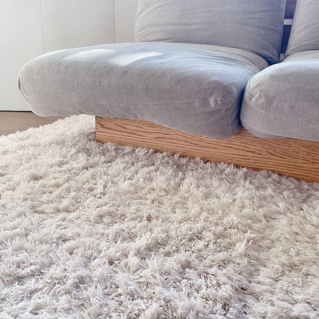 モモナチュラル 3人ローソファ　クラウドローソファー　グレー