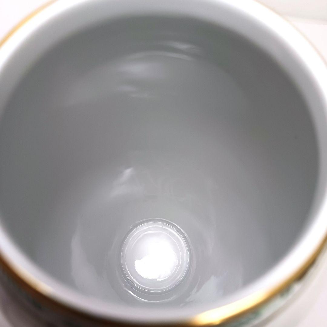 Y2880-4 ヘレンド アポニーグリーン フラワーベース 花瓶 高さ22.5㎝