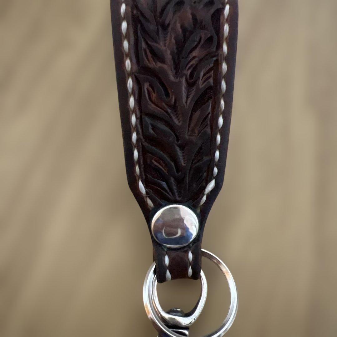 大和工房（レザー花模様キーリング）