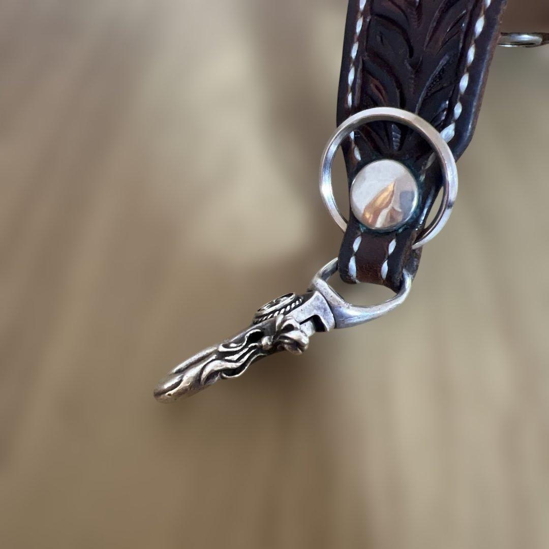 大和工房（レザー花模様キーリング）