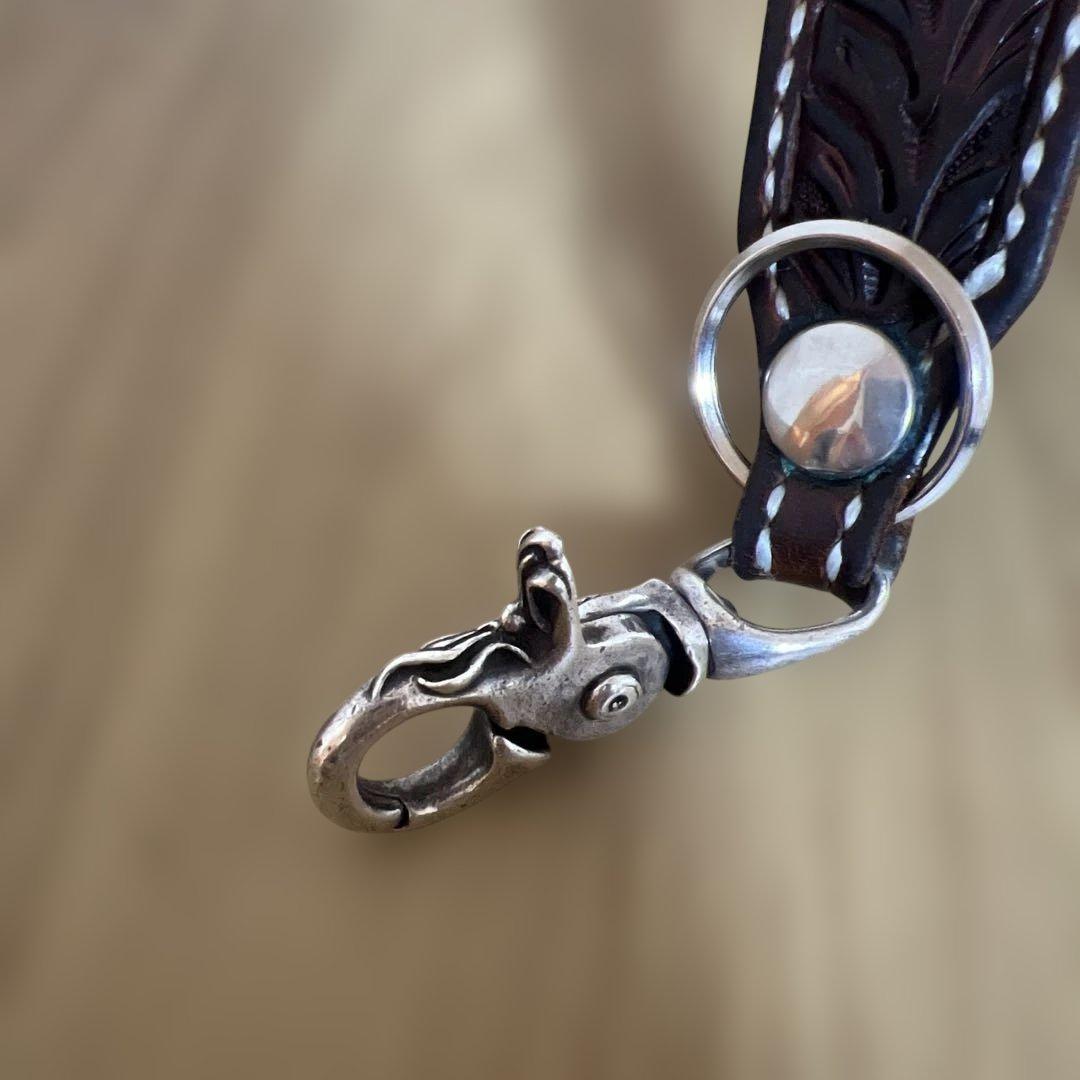 大和工房（レザー花模様キーリング）