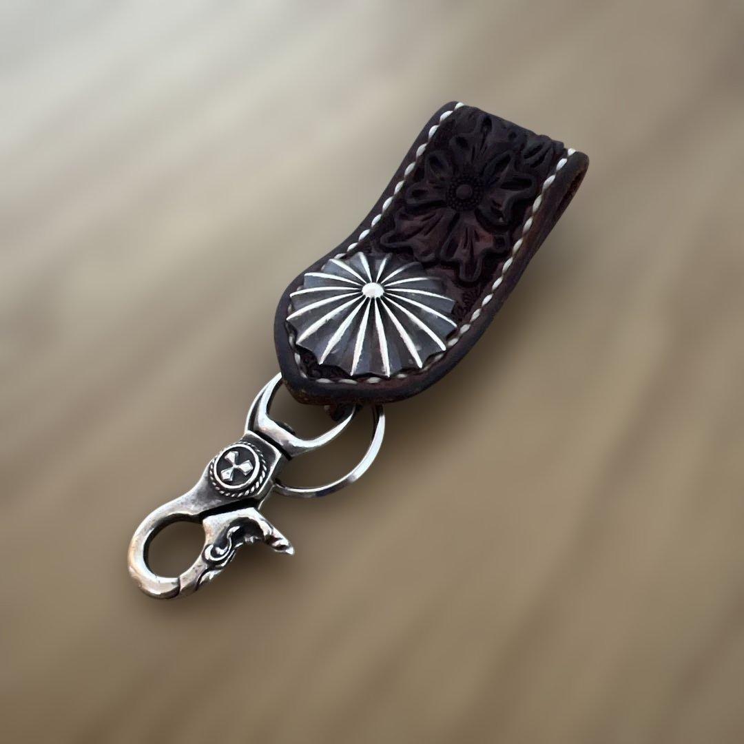 大和工房（レザー花模様キーリング）