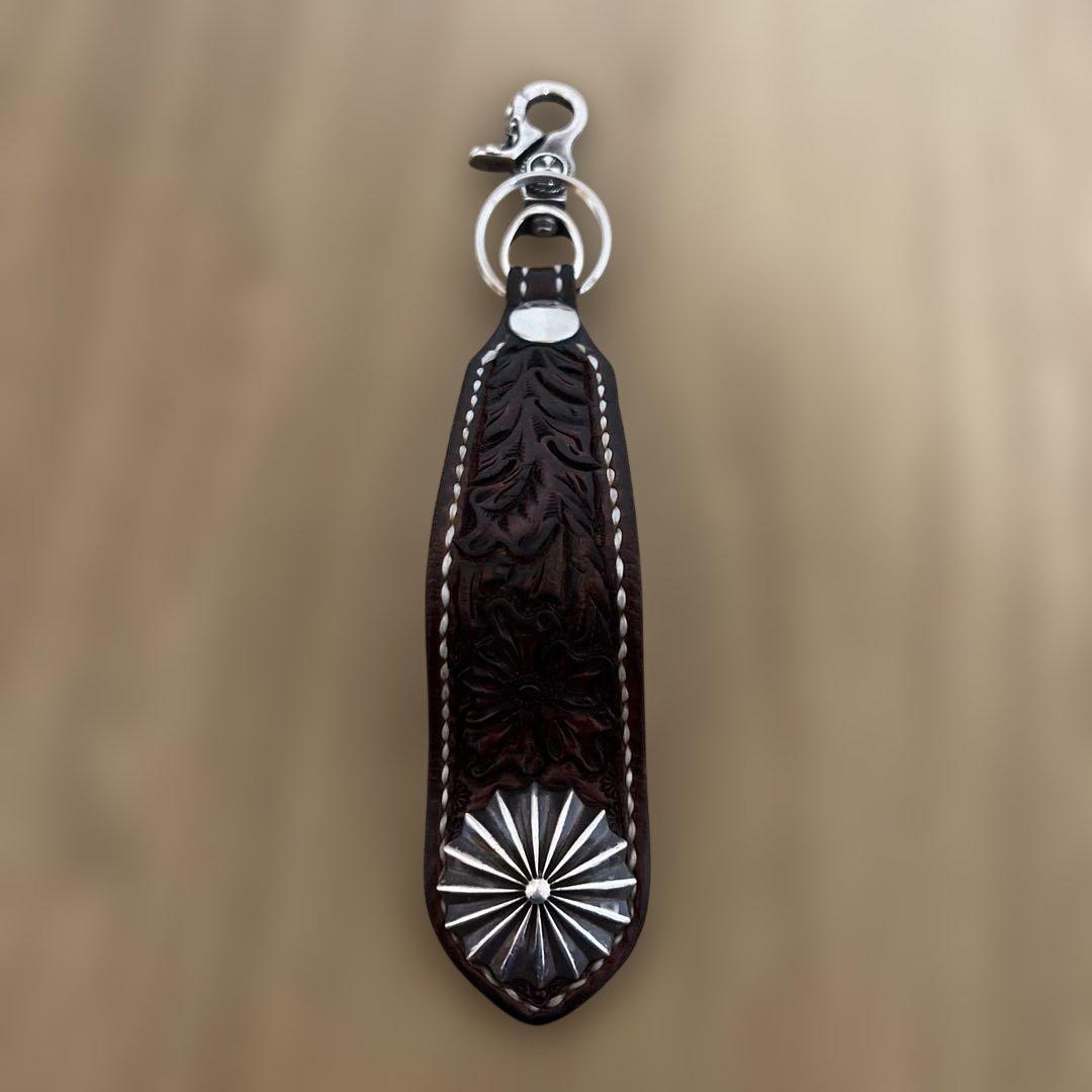 大和工房（レザー花模様キーリング）