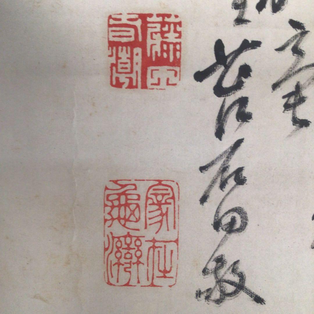 No4010掛軸　藤田苔石　群鶴図　肉筆紙本　香川の人　日本画　古美術　送料無料