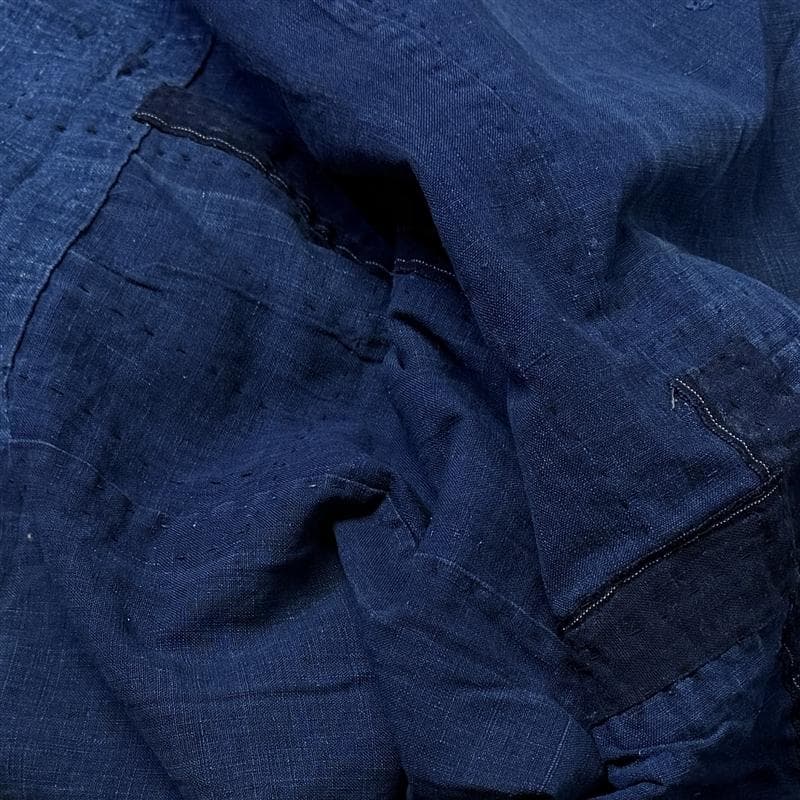 古布 木綿 藍染 刺子 継ぎ接ぎ 襤褸 ④ 5幅 縦144cm 横157cm