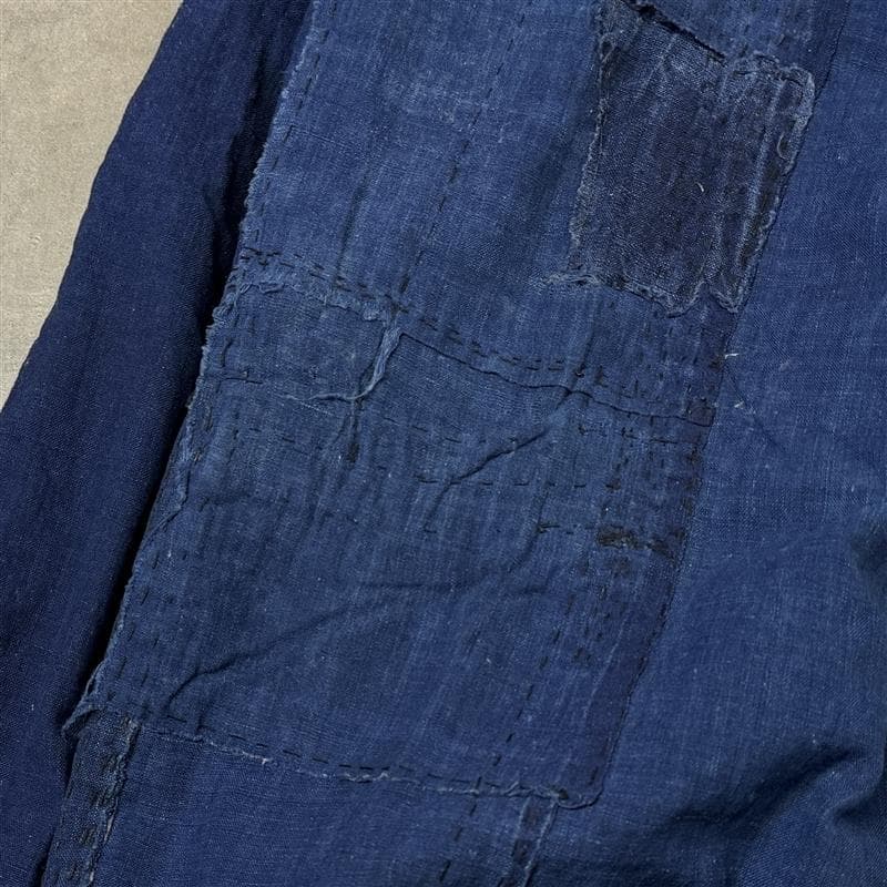 古布 木綿 藍染 刺子 継ぎ接ぎ 襤褸 ④ 5幅 縦144cm 横157cm