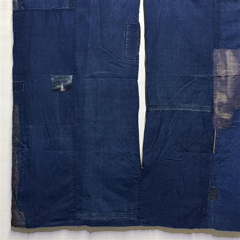 古布 木綿 藍染 刺子 継ぎ接ぎ 襤褸 ④ 5幅 縦144cm 横157cm