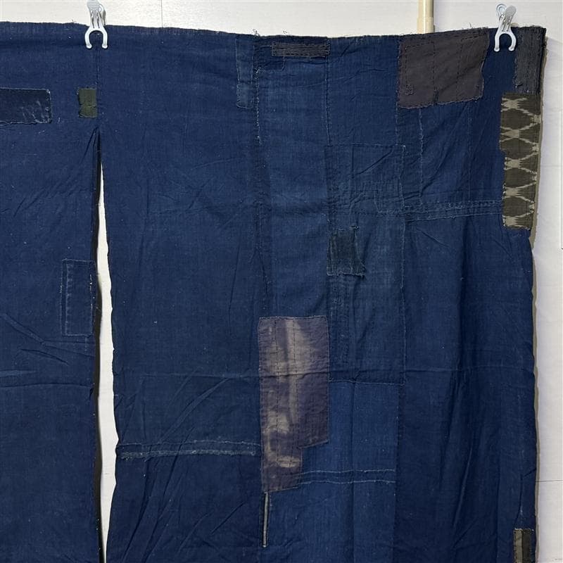 古布 木綿 藍染 刺子 継ぎ接ぎ 襤褸 ④ 5幅 縦144cm 横157cm