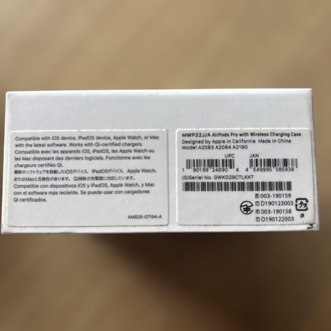 [Apple 純正品] AirPods Pro 第1世代 本体＋イヤーチップ