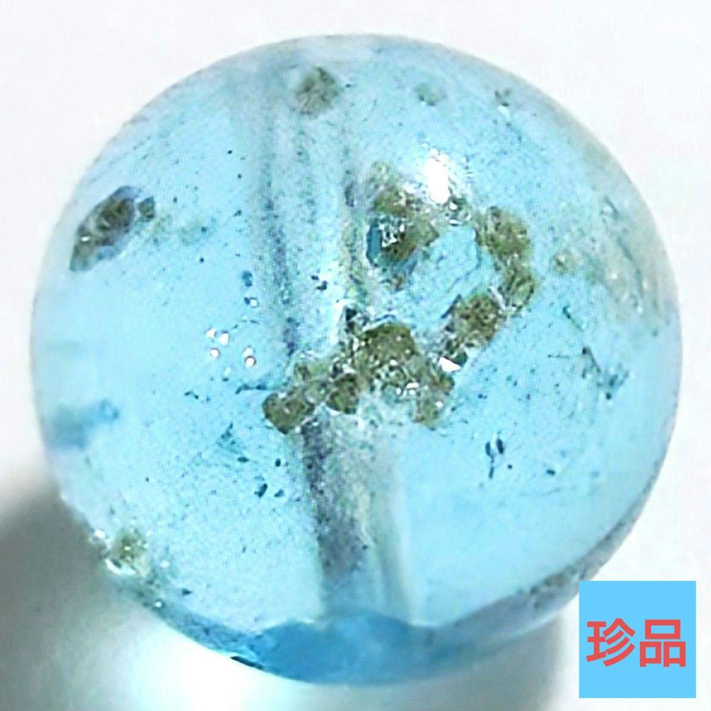 ★(YOU※)キュービックインクルージョンinブルートパーズ11ミリビーズ