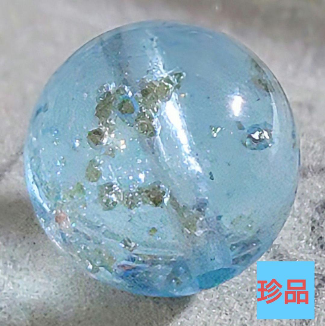 ★(YOU※)キュービックインクルージョンinブルートパーズ11ミリビーズ