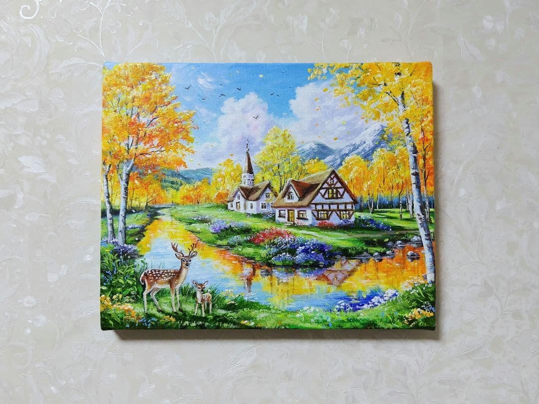 a*k様 【秋の到来】アクリル画 F3 風景画 絵画