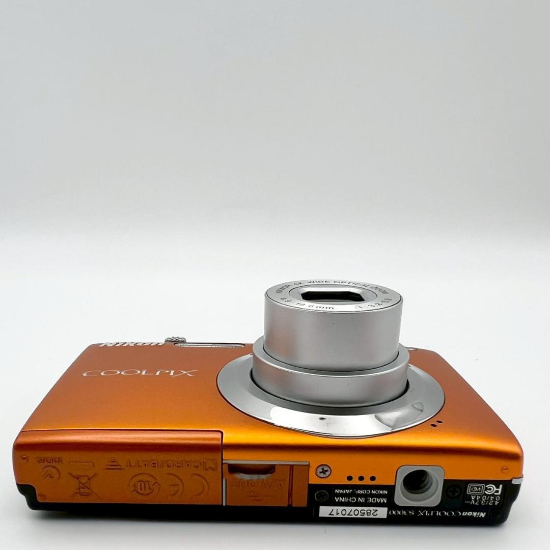 【完動品】Nikon COOLPIX S3000 コンデジ オレンジ 動作確認済