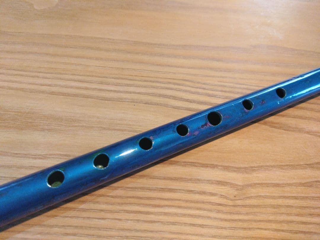【ハンドメイド品】篠笛 京都篠竹 七本調子 七穴 お囃子 唄用 青③