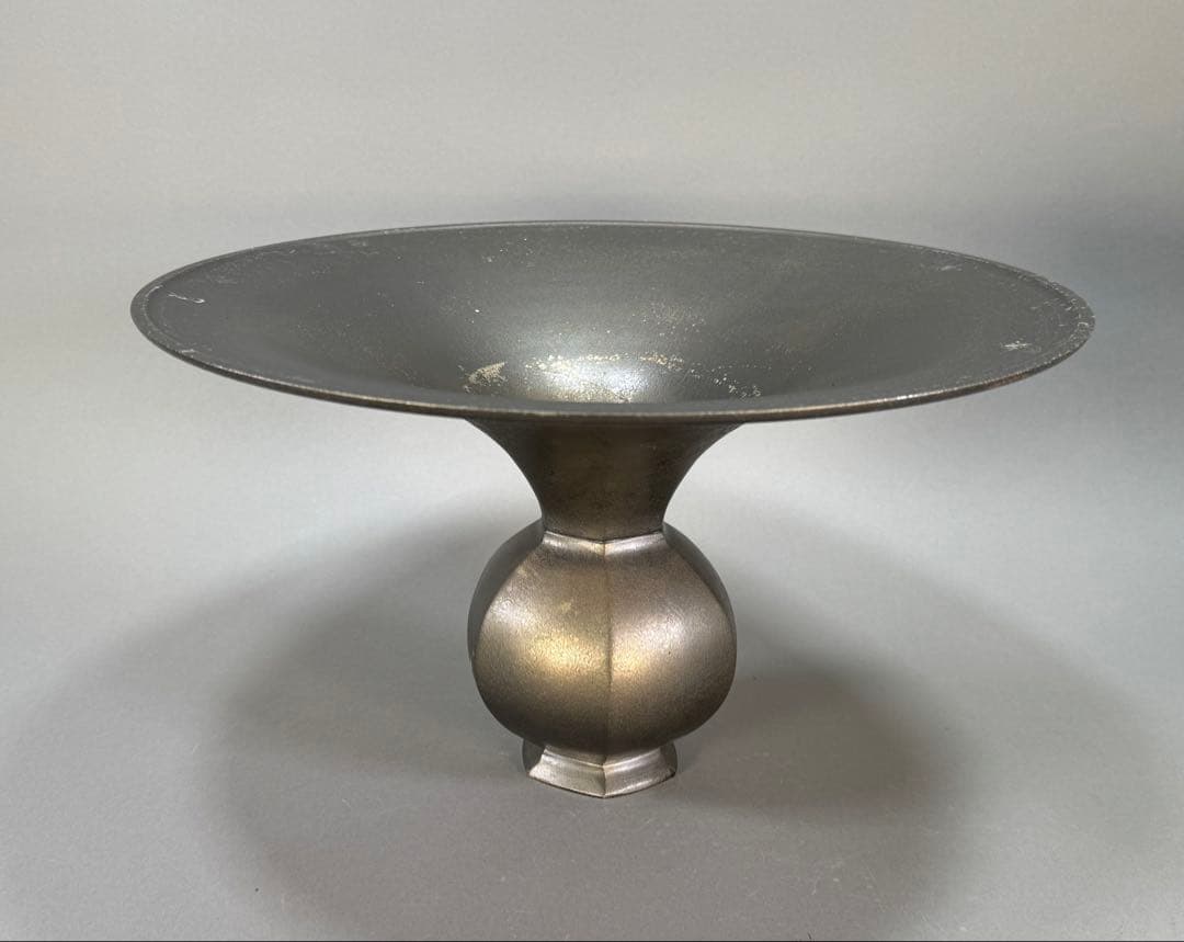 池坊　いけばな　銅鋳　銅花器　立花　生花　花瓶　華道具　直径36cm