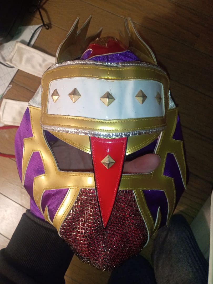 値下げ！ザ・グレートタケル試合用マスク プロレスマスク サイン入り