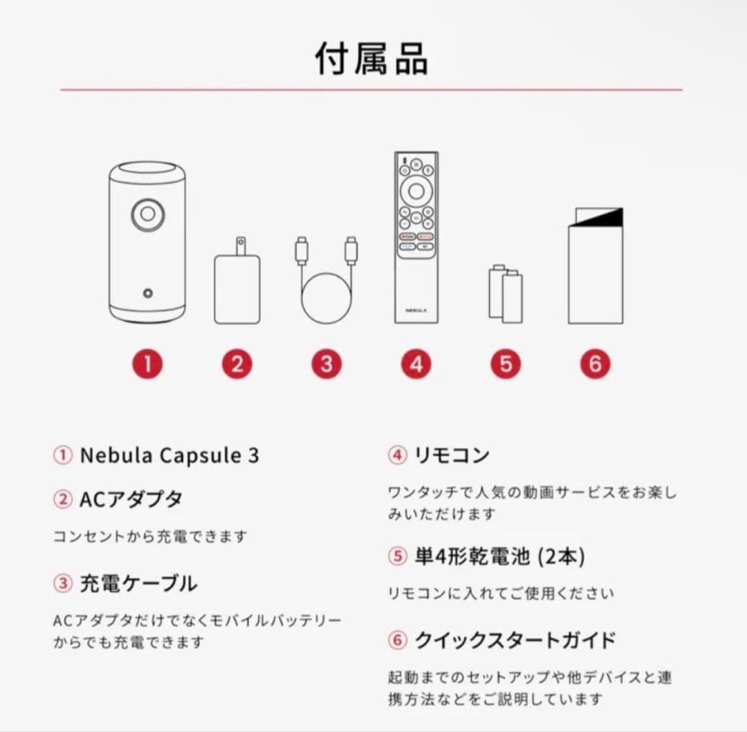 Anker Nebula Capsule3 公式スタンド付_25.7購入　保証有