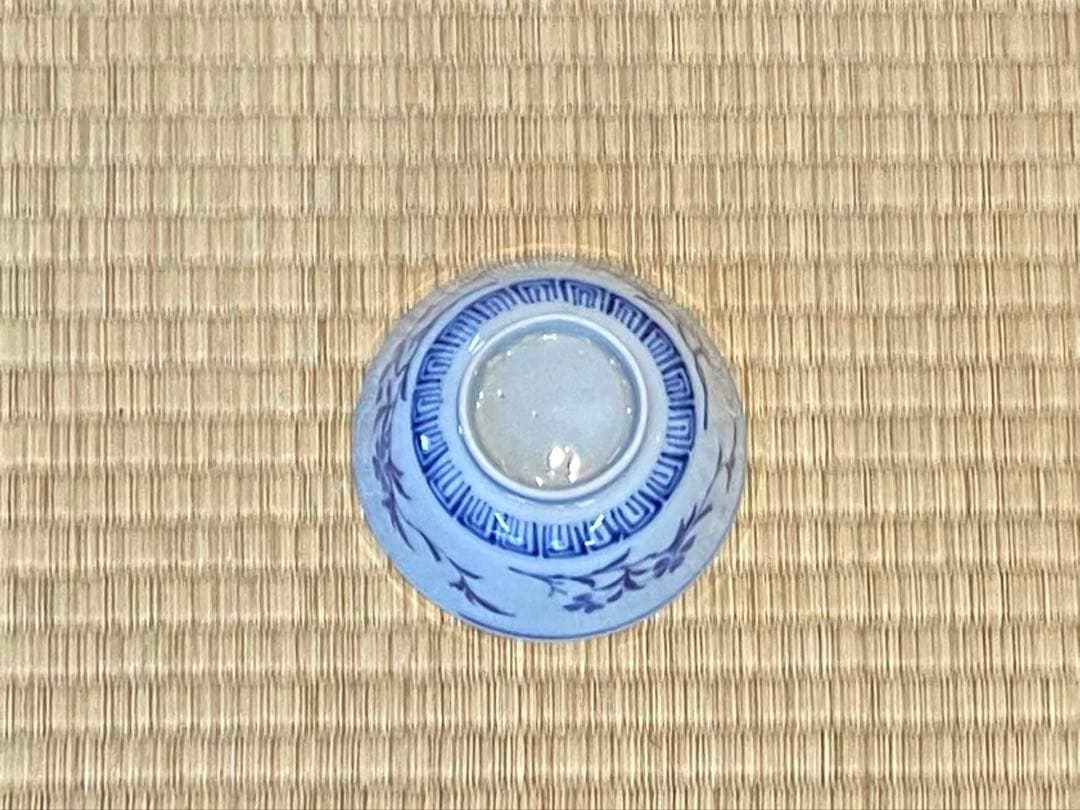 古伊万里 成化年製 染付 唐草花文 蓋付茶碗 14客 向付 懐石料理道具