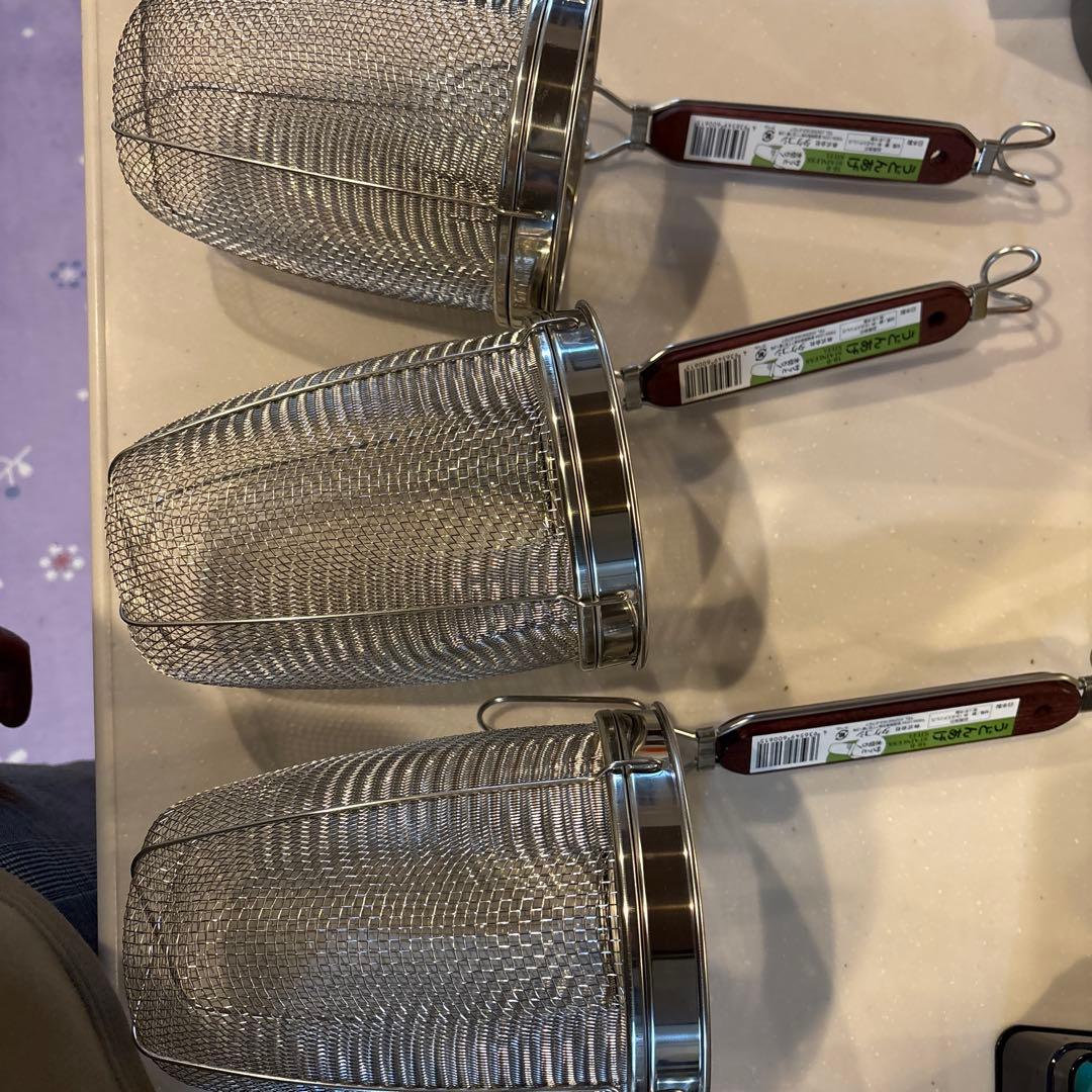 うどんあげ 中型 ステンレス製　日本製　2本は新品