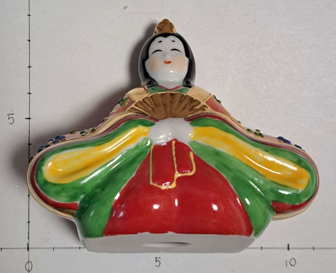 特価3月3日まで k-⑮九谷焼 ひな人形 3号 親王飾り 青とオレンジ