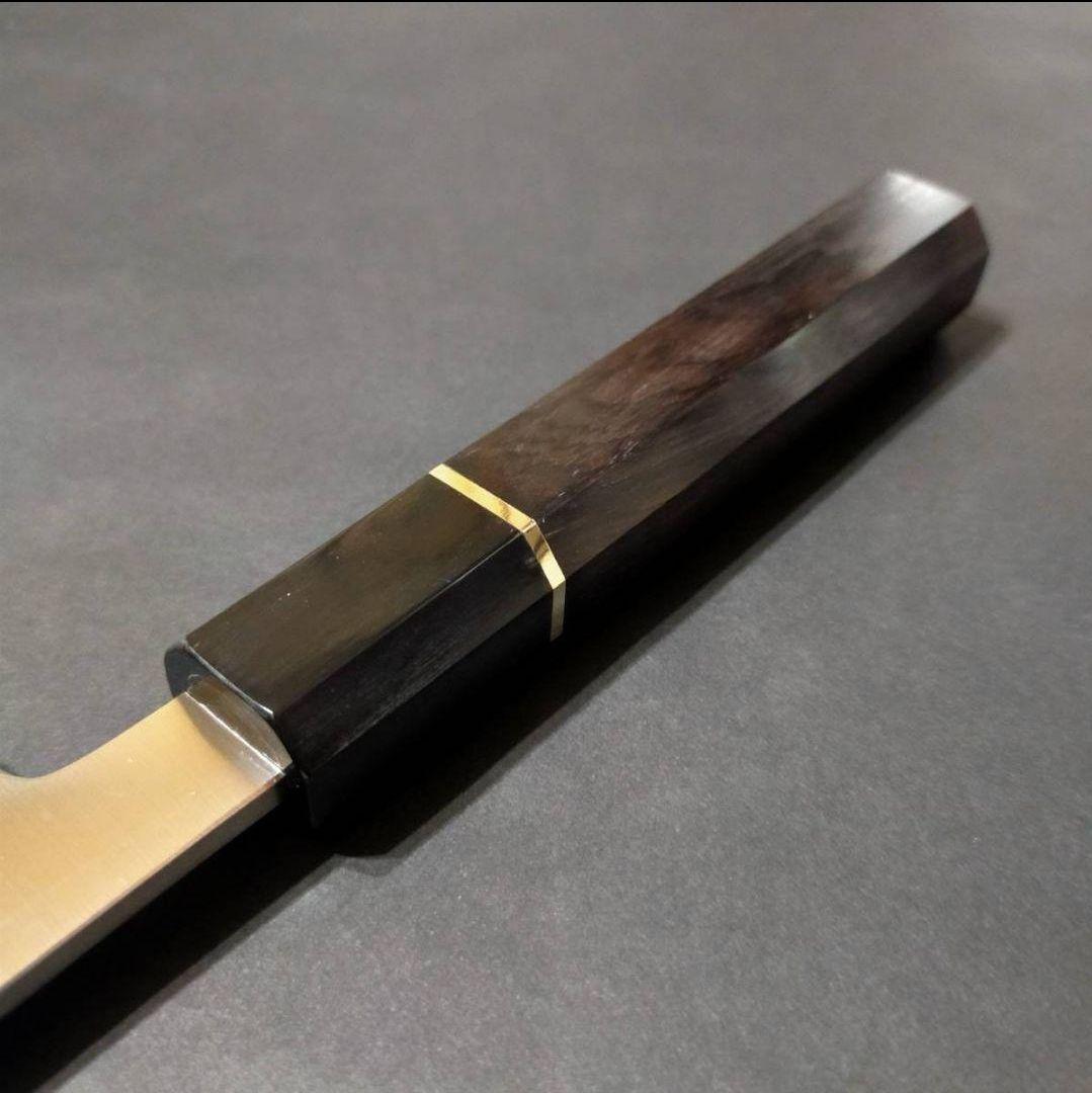 ステン本焼V金10号切付柳刃包丁270mm 黒檀八角柄
