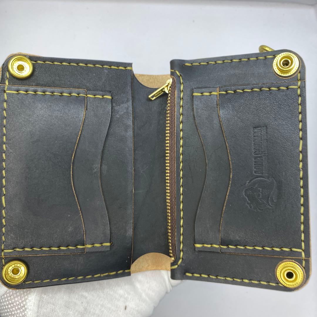 無骨！お札折らずに収納できる無骨な手染めミドルトラッカーウォレット BTW
