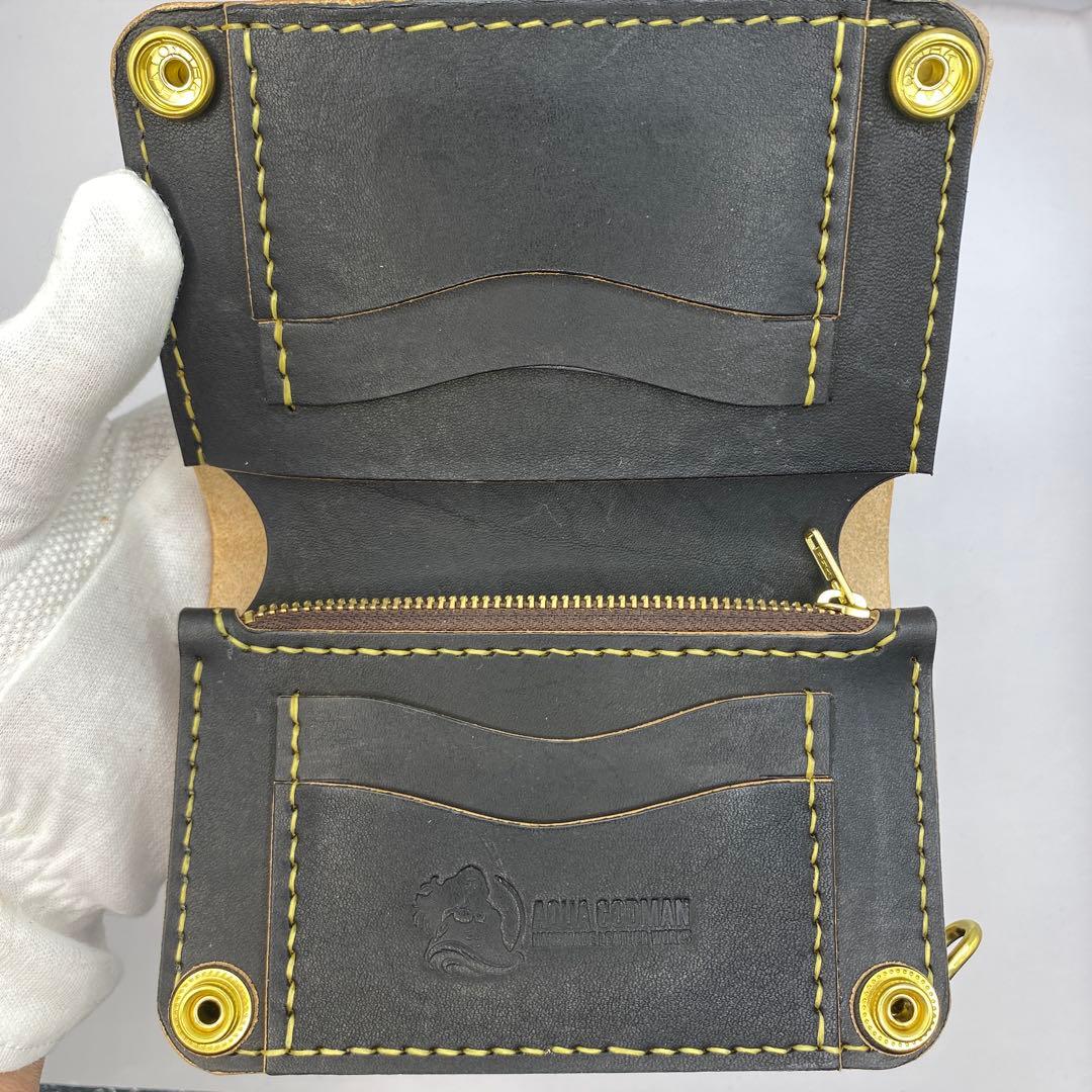 無骨！お札折らずに収納できる無骨な手染めミドルトラッカーウォレット BTW