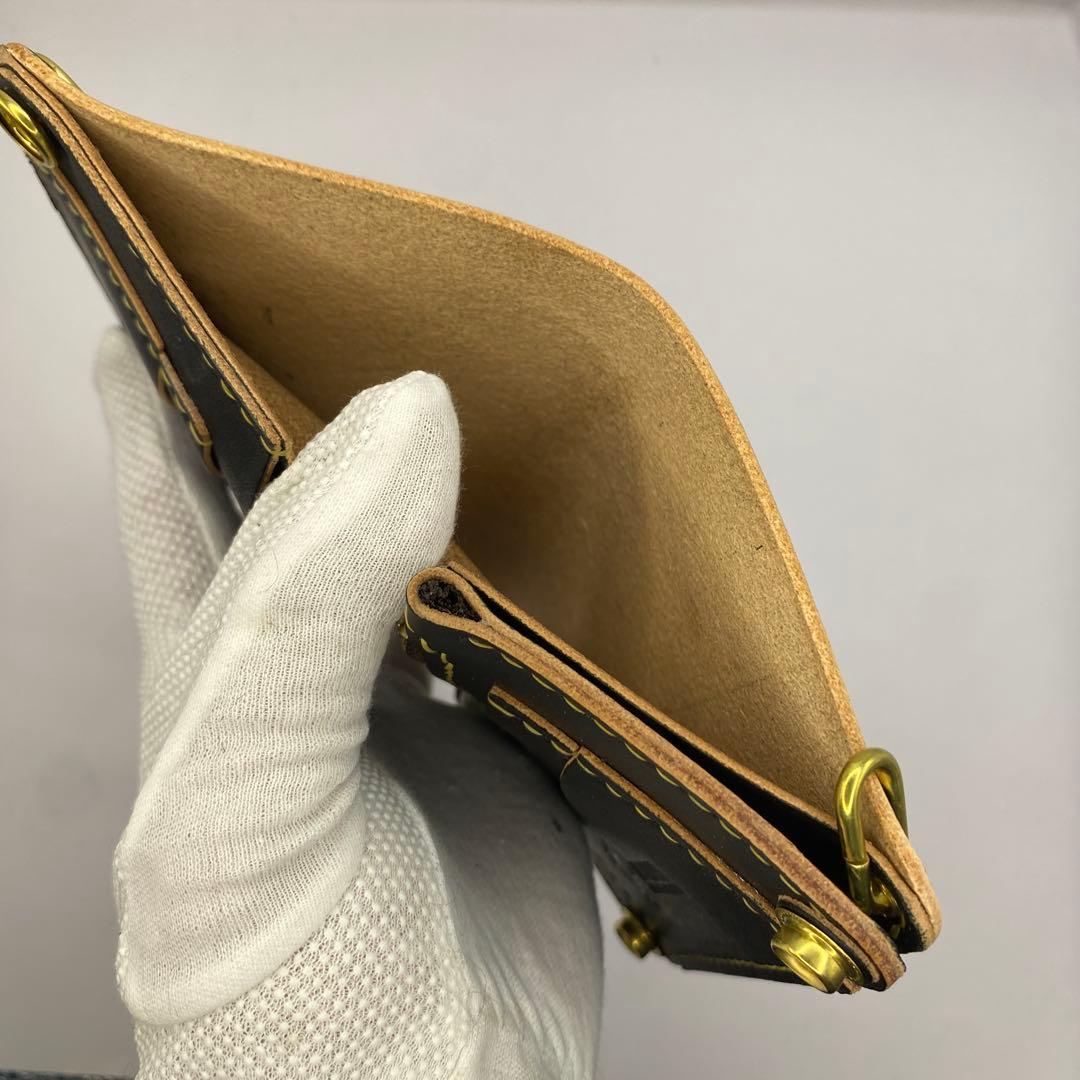 無骨！お札折らずに収納できる無骨な手染めミドルトラッカーウォレット BTW